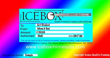 icebox gift certificate